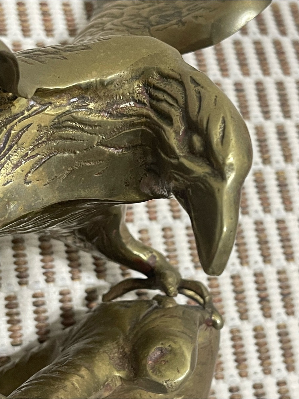 Brass Eagle Sculpture - Antique Finish Gold Tone Home Accent